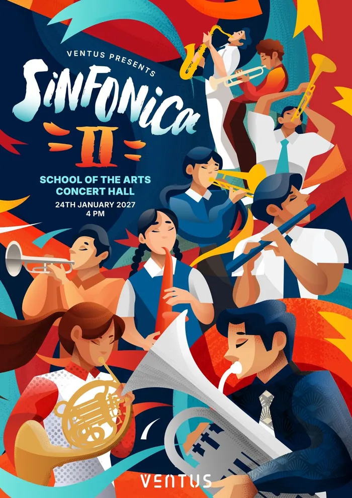 Poster for VENTUS presents Sinfonica II, School of the Arts Concert Hall, 24th January 2027, 4pm
