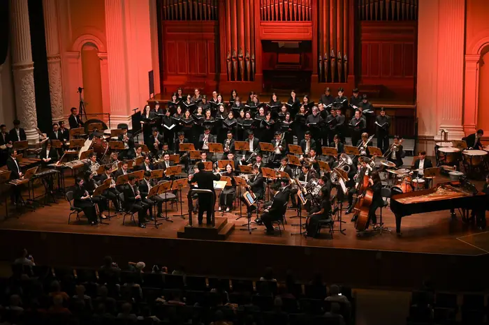 VENTUS wind band and choir at Sinfonica Voce, Victoria Concert Hall Singapore